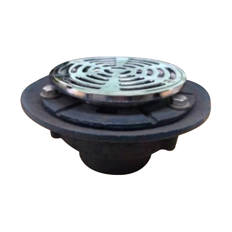 GH-6033 Cast iron adjustable floor  drain with round brass grate and stainer