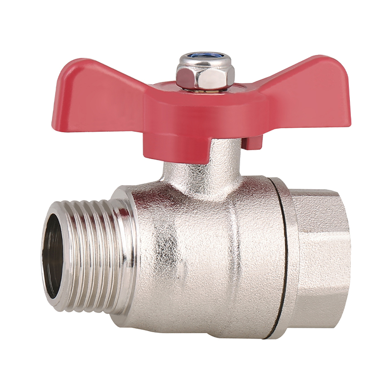 GH-1013 Brass manual ball valve Male x Female nickel plated