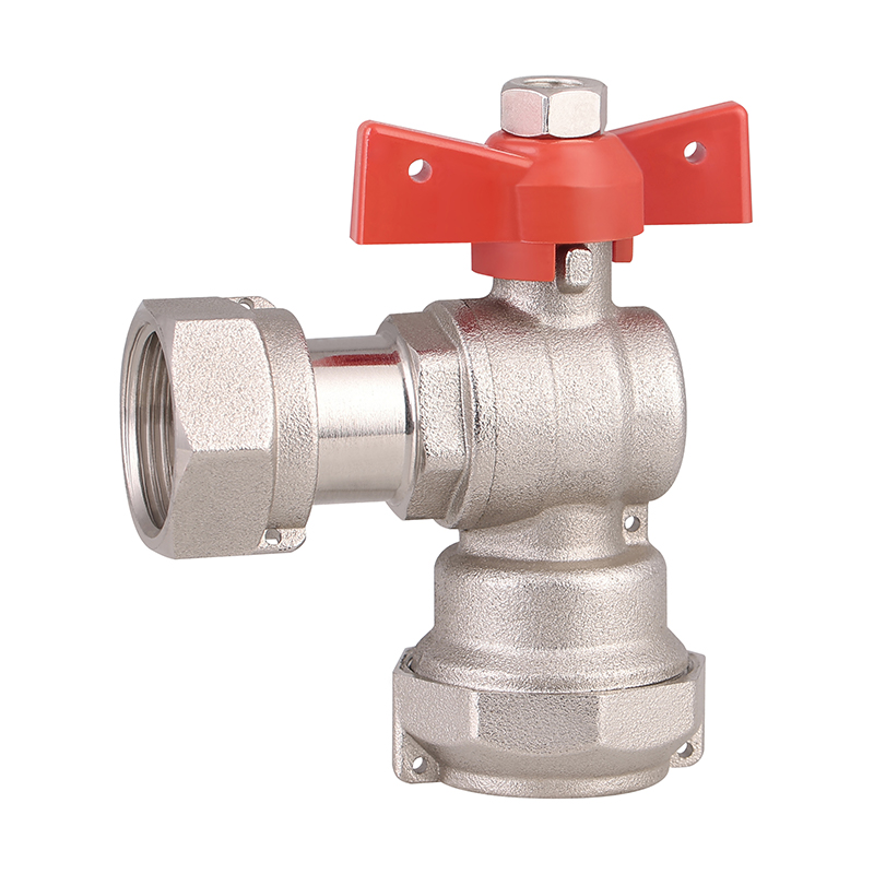 GH-1018  Nickel plated brass angle ball valve with swivel