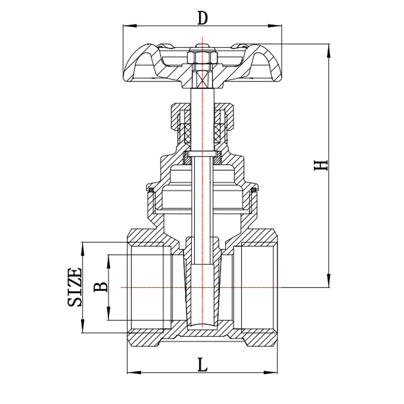 GH-2001 Brass BSP gate valve with cast iron handle/aluminum handle wheel